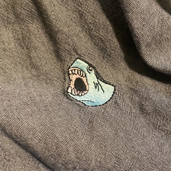 Modern Amusement Button Down Shirt Blue Size Large L EUC - Picture 3 of 8